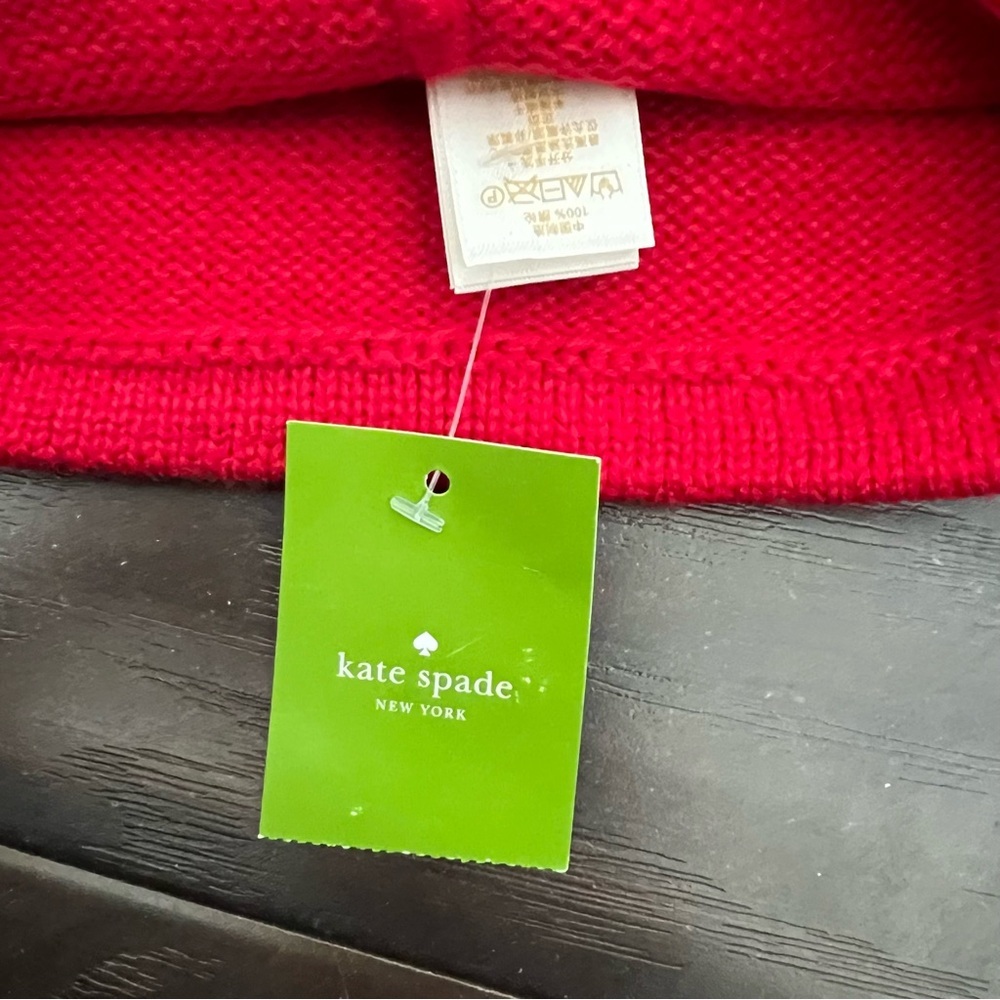 NWT Kate Spade Pink Bow Knit Beanie Winter Hat - Picture 4 of 4